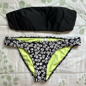 SIZE SMALL BANDEAU AND FULL COVERAGE BIKINI